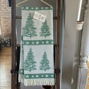 Texteis Penedo Christmas Pine Trees Stars Portugal 50" x 70” THROW BLANKET NEW